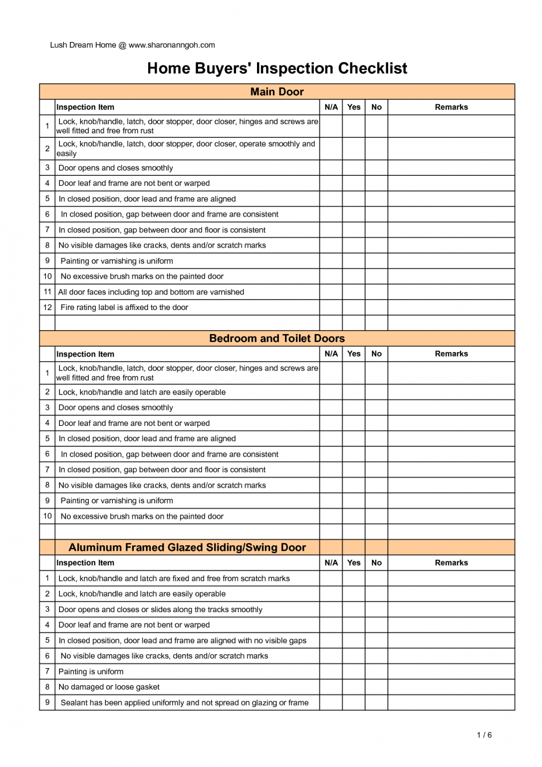 flat checklist